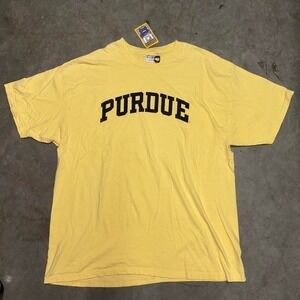 Vintage Purdue University Yellow Hanes Beefy Shirt Size 2XL